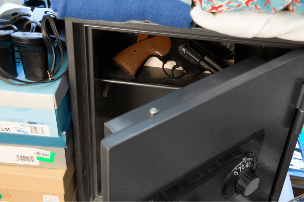 Open closet safe with a gun inside - Pennsylvania Gun Shows | Get Tickets For Eagle Shows Open Closet Safe with a Gun Inside