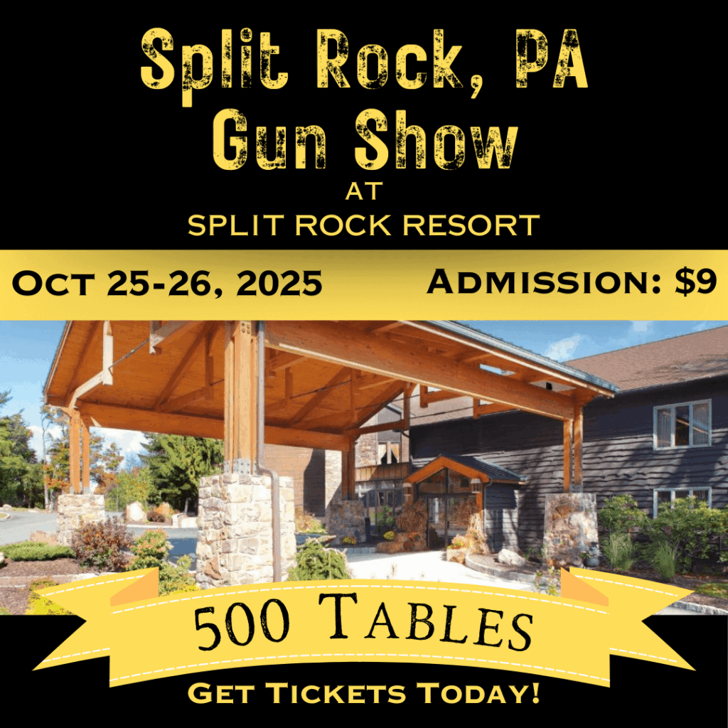 Banner for Split Rock, PA gun show
